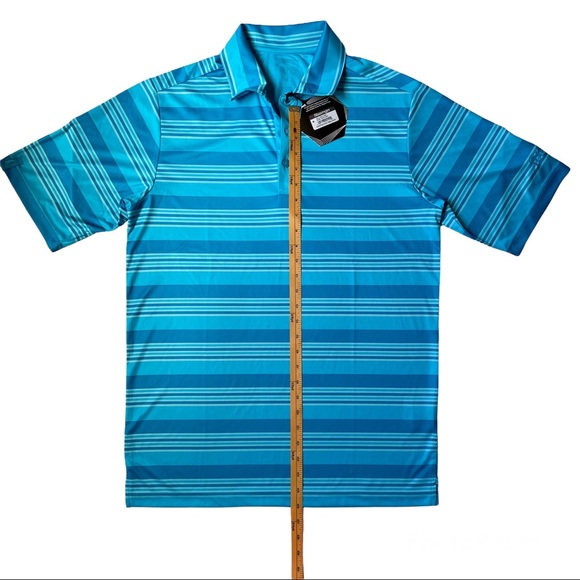NWT Men’s Slazenger Flow Dry Fit Golf Polo Shirt Blue - Size Medium - Picture 4 of 6